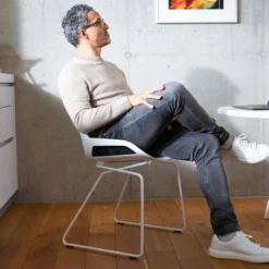 AERIS NUMO COMFORT W | Sitzbezug und Rückenpolster Stoff Cura - Besucherstuhl Konferenzstuhl Hellgrau