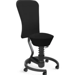 AERIS SWOPPER MIT ROLLEN UND LEHNE - Swopper Low Wollmischung Schwarz