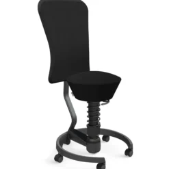 AERIS SWOPPER MIT ROLLEN UND LEHNE - Swopper Standard Wollmischung Schwarz