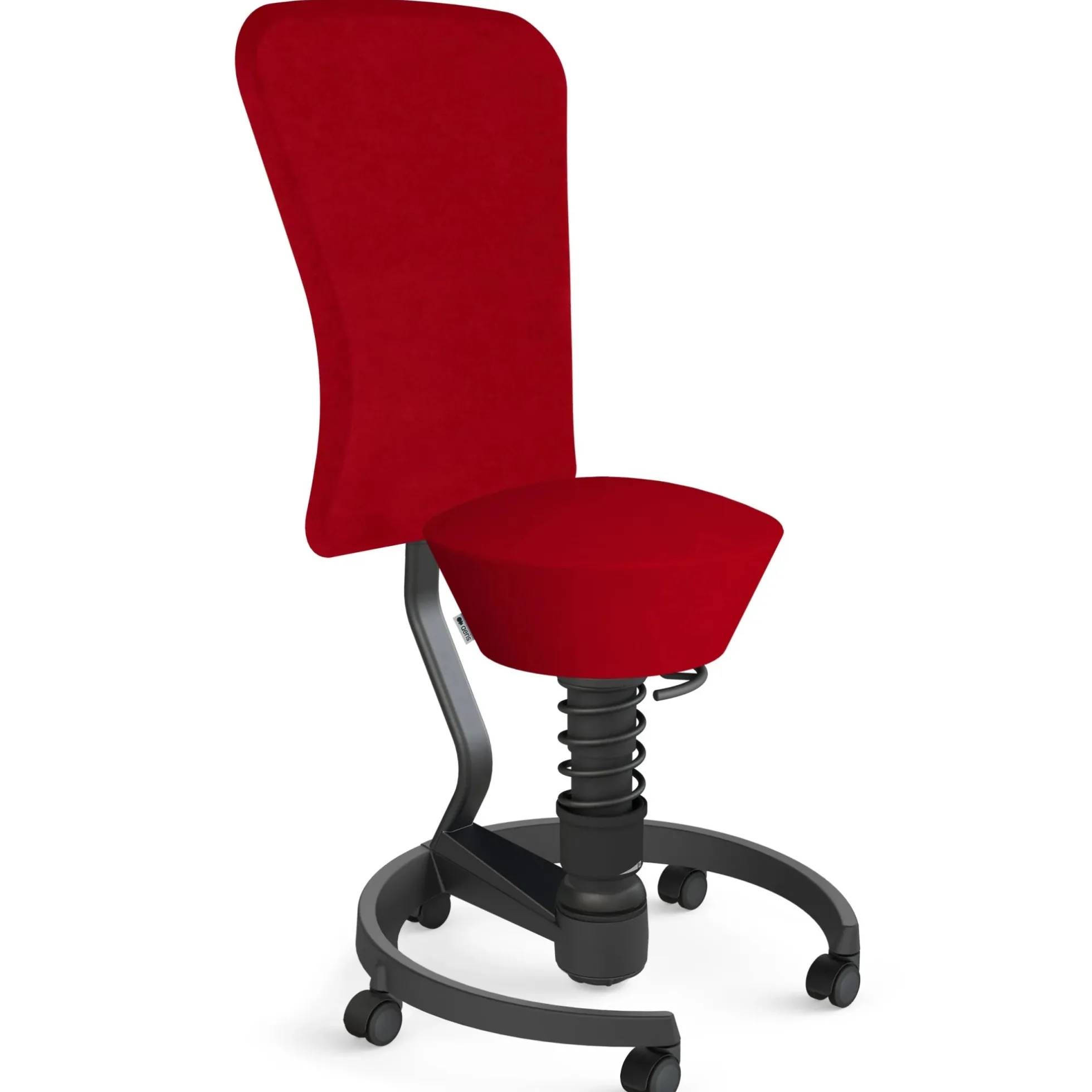 AERIS SWOPPER MIT ROLLEN UND LEHNE - Swopper Low Mikrofaser Rot