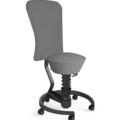 AERIS SWOPPER MIT ROLLEN UND LEHNE - Swopper Low Mikrofaser Grau