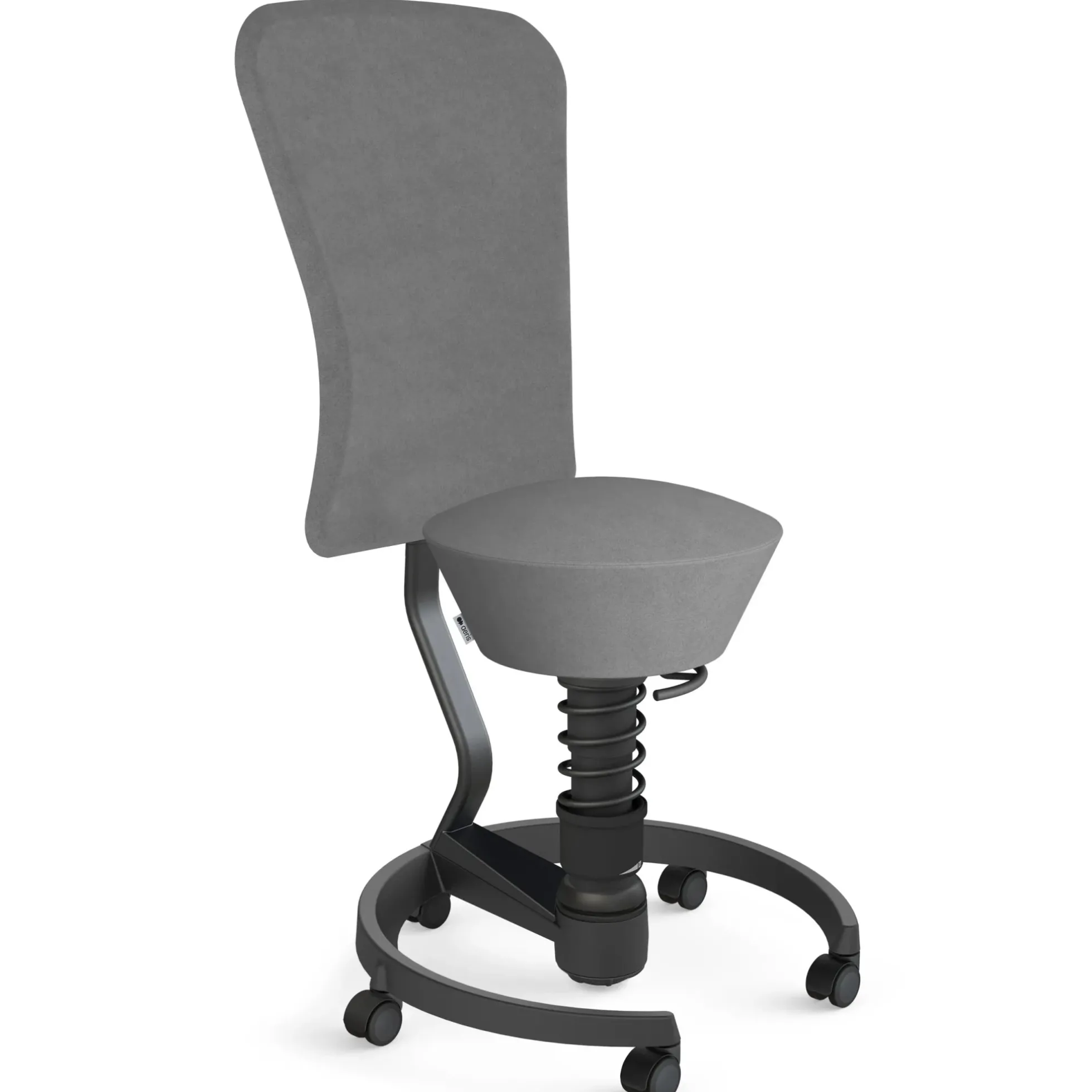 AERIS SWOPPER MIT ROLLEN UND LEHNE - Swopper Low Mikrofaser Grau