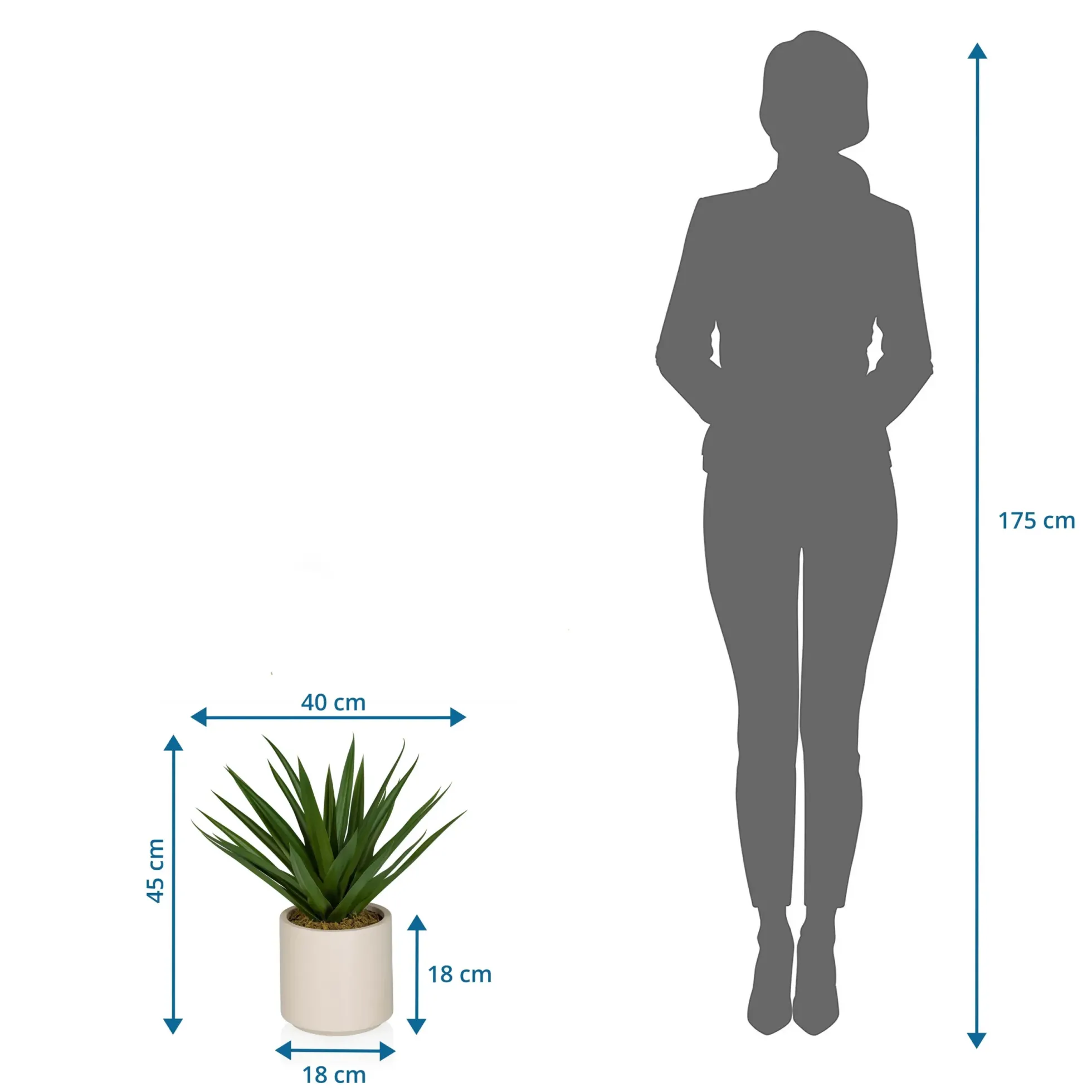 Agave - Kunstpflanze Grün