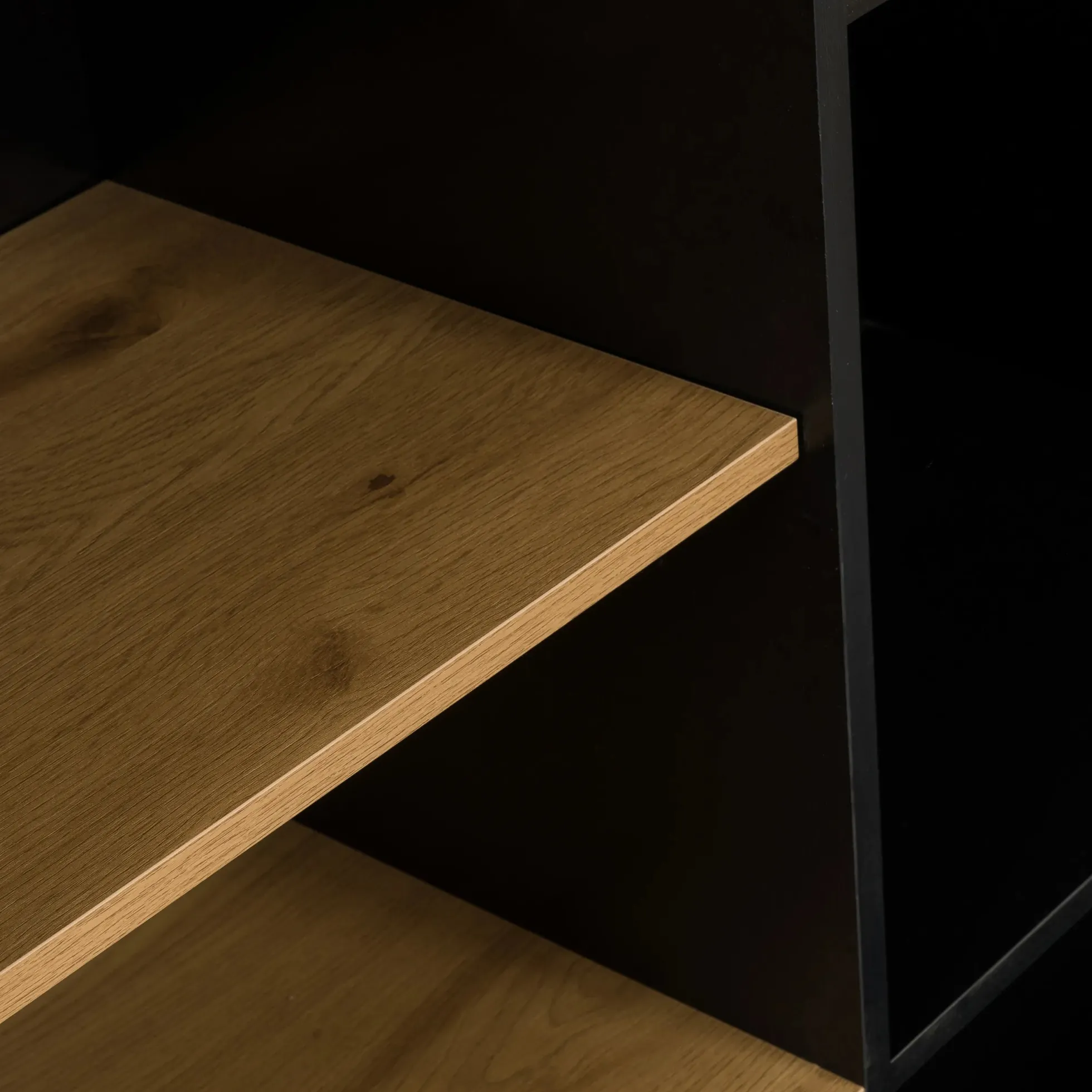 AMIO H - Büroschrank Schwarz/Eiche