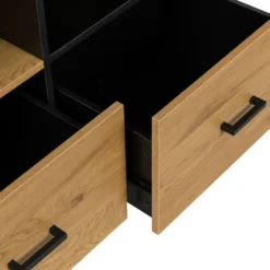 AMIO H - Büroschrank Schwarz/Eiche