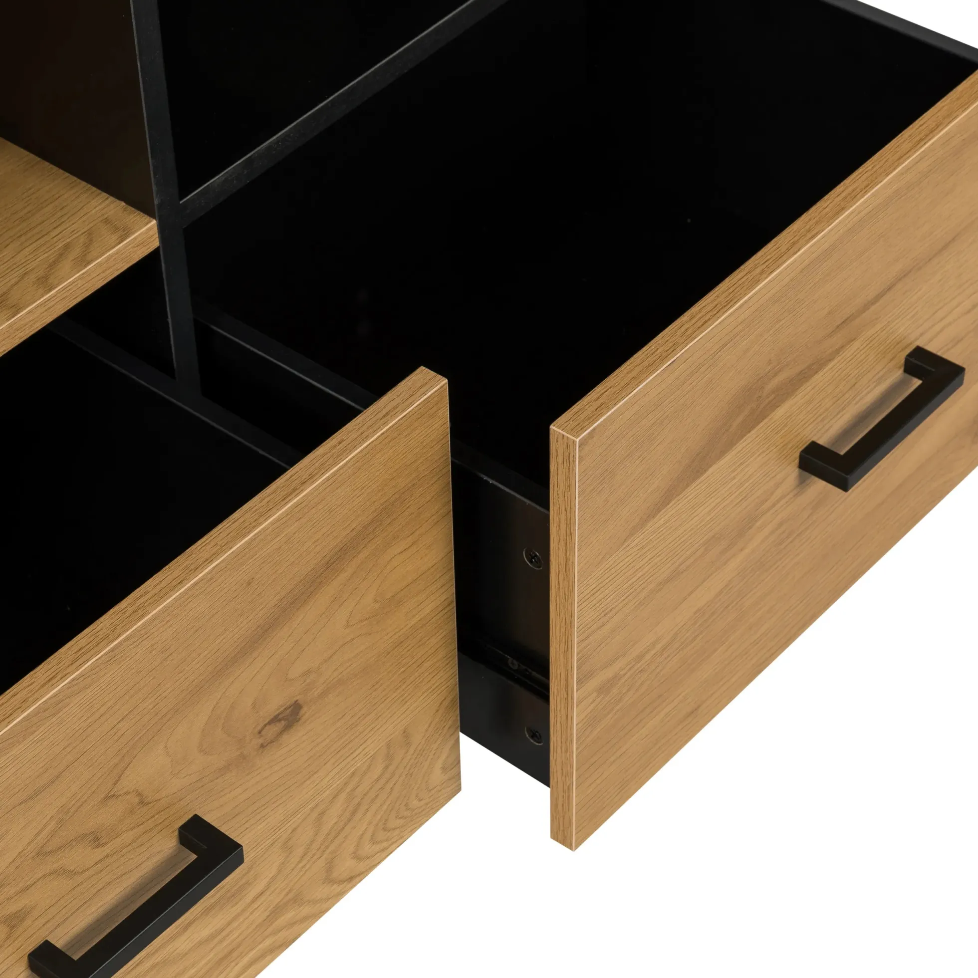 AMIO H - Büroschrank Schwarz/Eiche