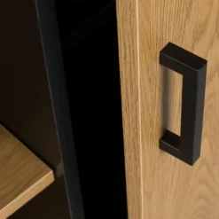 AMIO H - Büroschrank Schwarz/Eiche