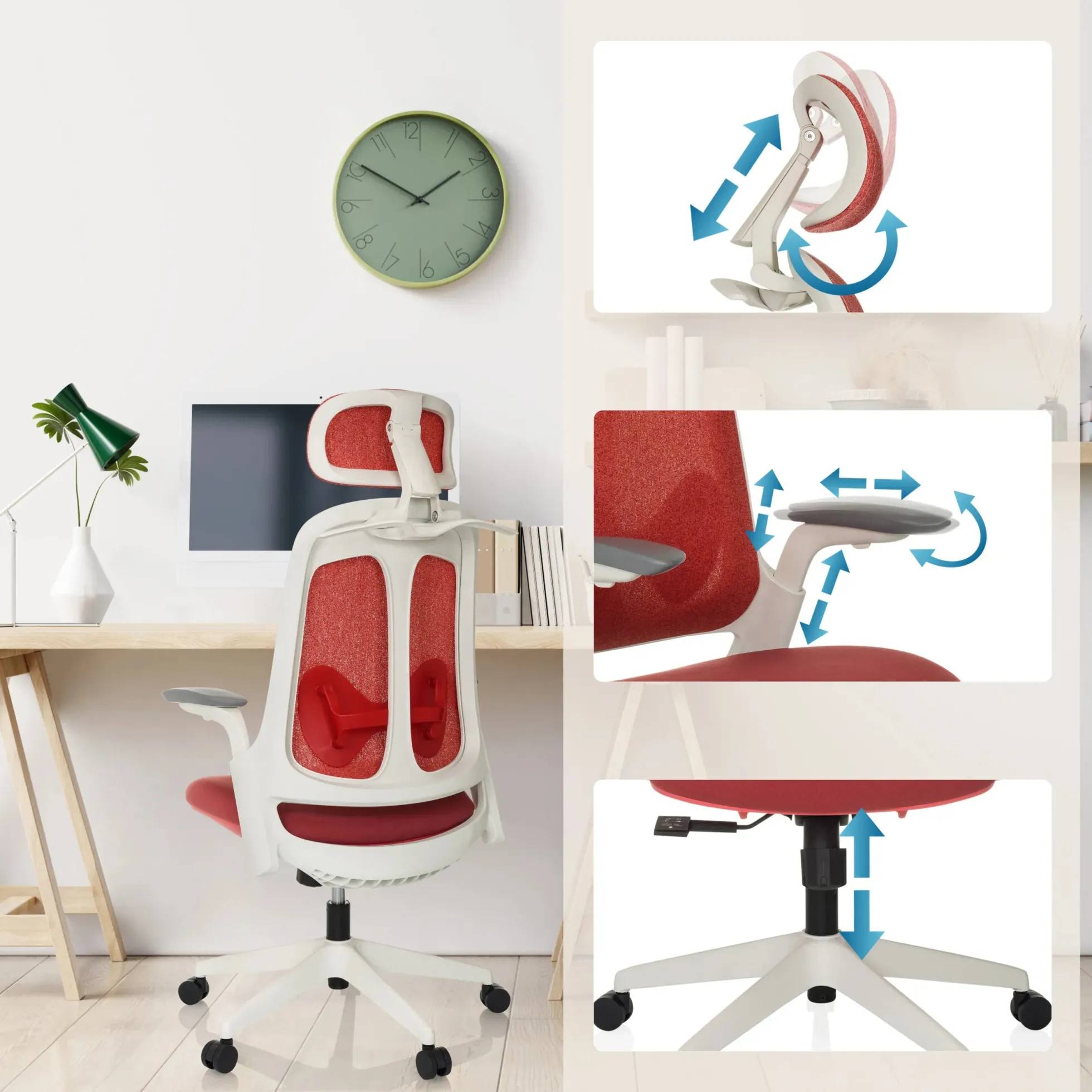 ARCEO WF | Stoff - Profi Bürostuhl Rot