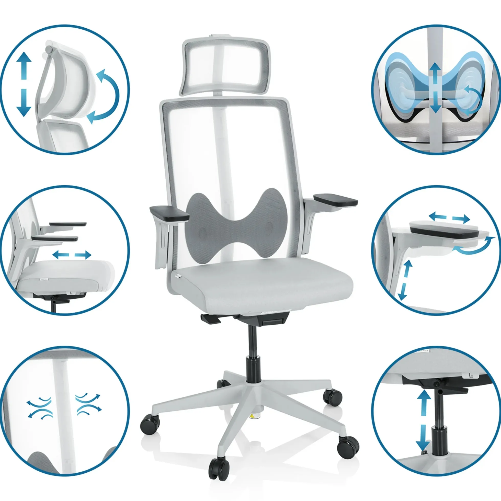 ARCEO W - Profi Bürostuhl Grau