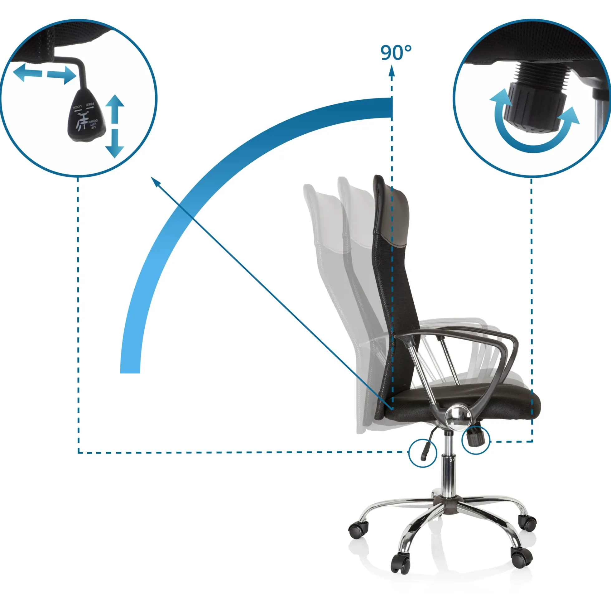 ARIA HIGH - Home Office Chefsessel Schwarz