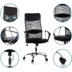ARIA HIGH - Home Office Chefsessel Schwarz