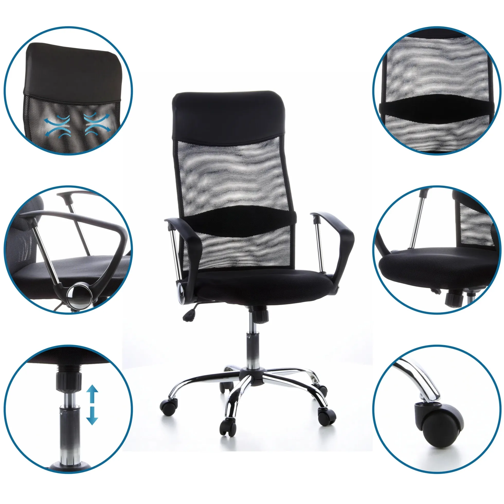 ARIA HIGH - Home Office Chefsessel Schwarz