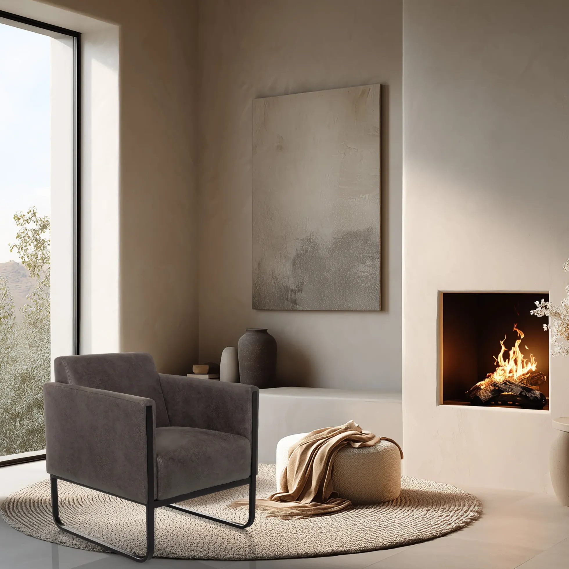 Aruba Retro | 1-Sitzer - Loungesessel Grau