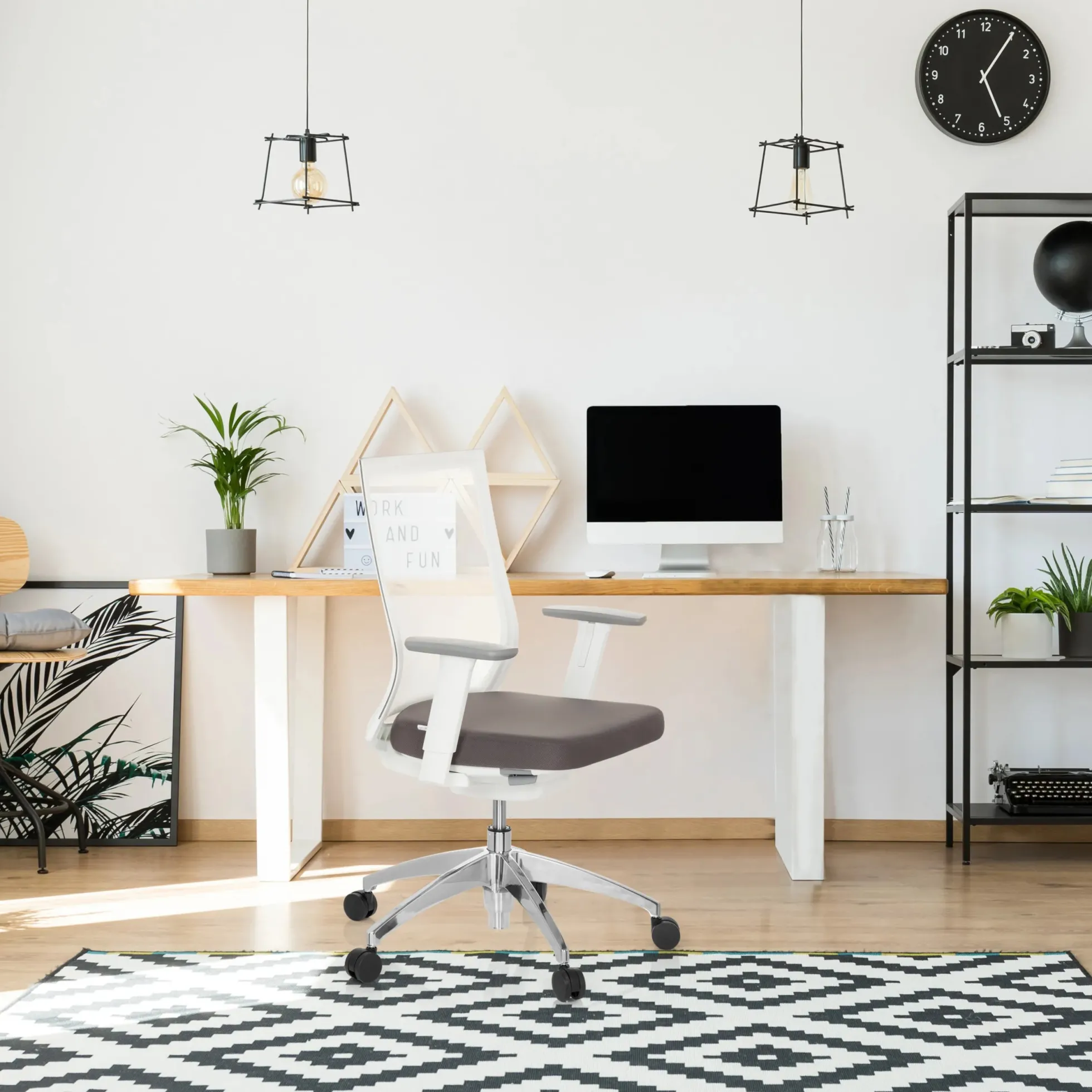 ASPEN WHITE - Profi Bürostuhl Grau/Weiß