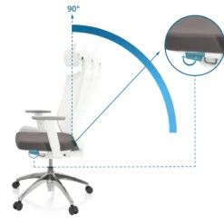 ASPEN WHITE PRO - Profi Bürostuhl Grau/Weiß