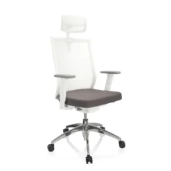 ASPEN WHITE PRO - Profi Bürostuhl Grau/Weiß