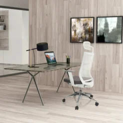 ASPEN WHITE PRO - Profi Bürostuhl Grau/Weiß