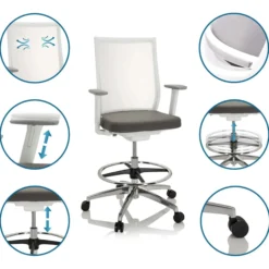 ASPEN WORK W - Counterstuhl Grau