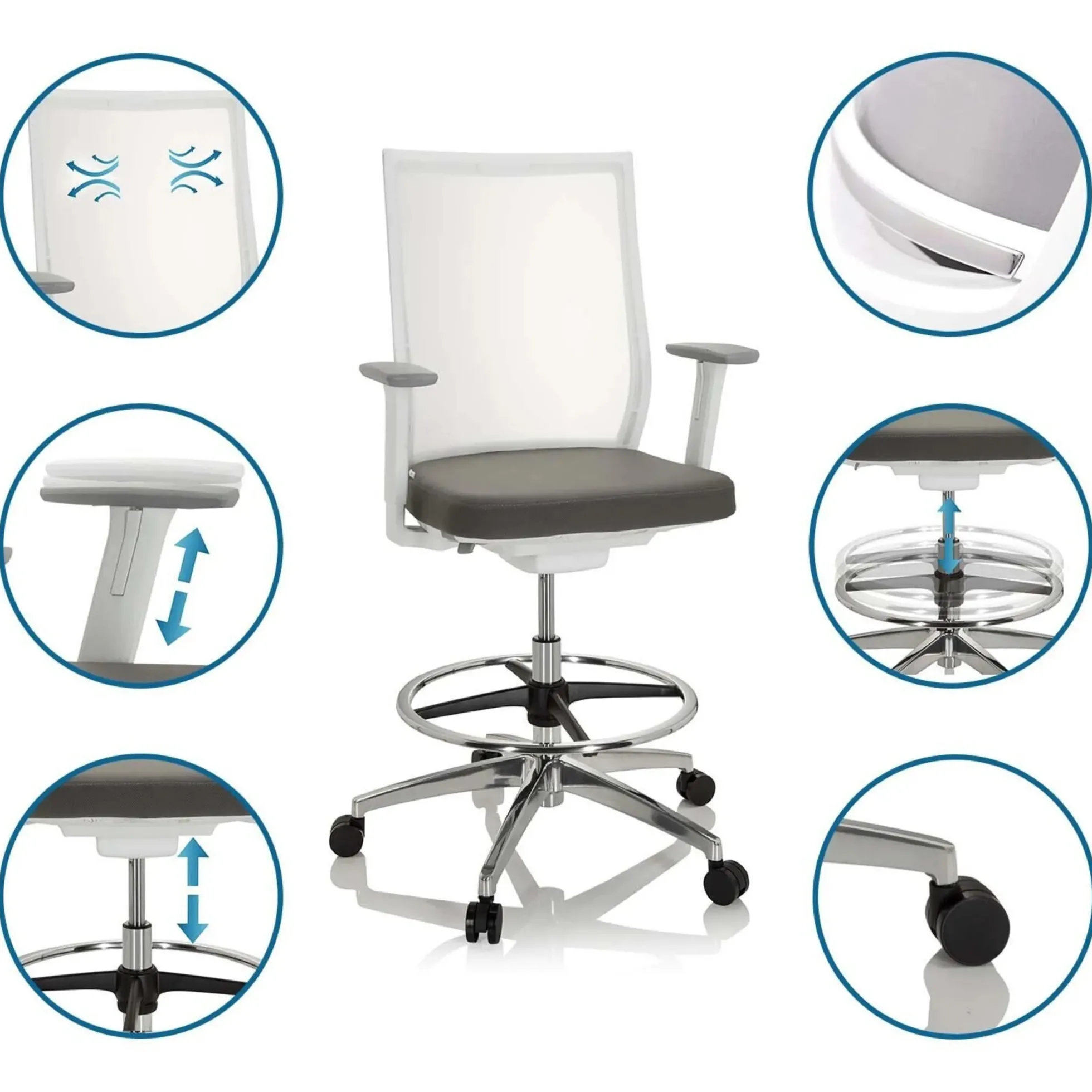 ASPEN WORK W - Counterstuhl Grau