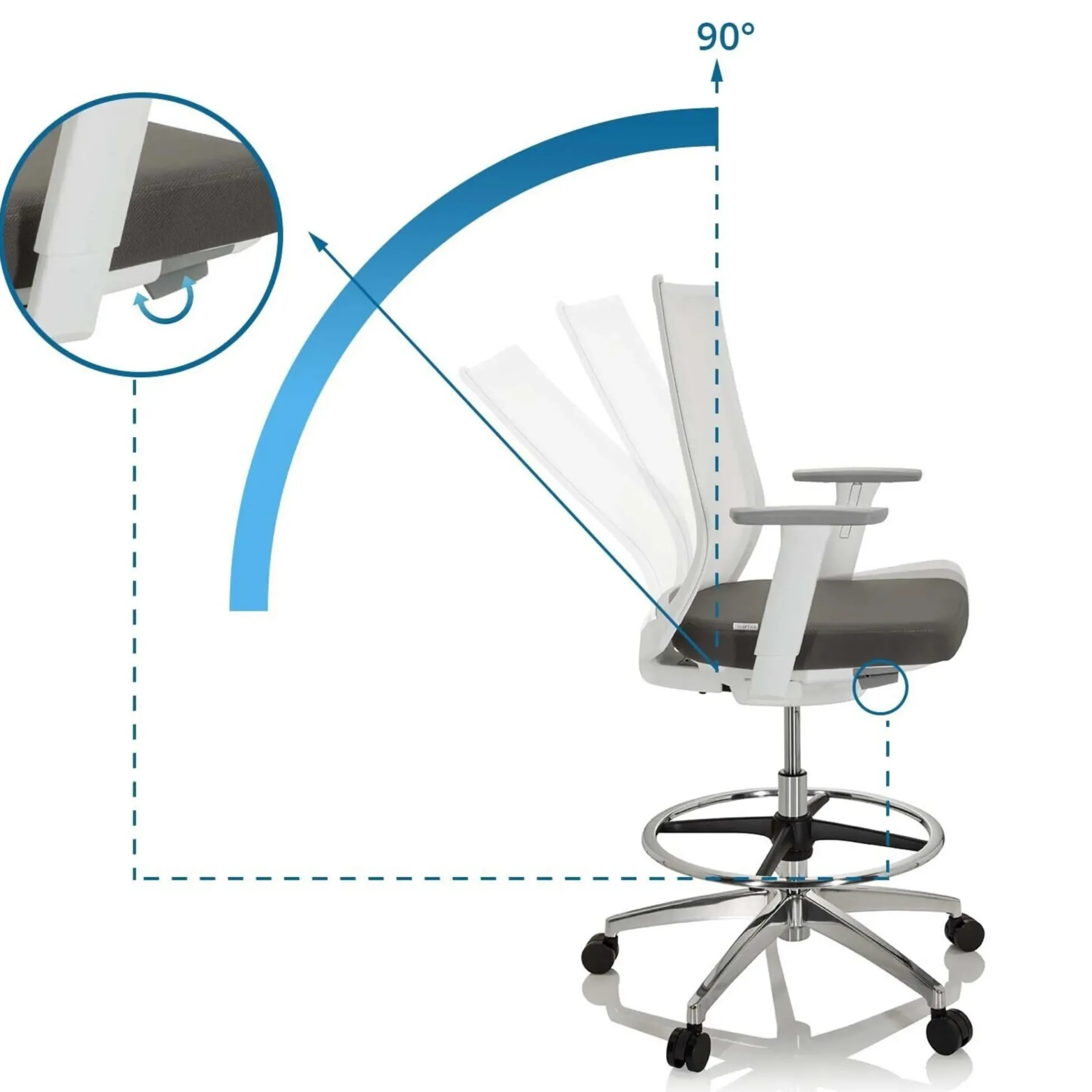 ASPEN WORK W - Counterstuhl Grau