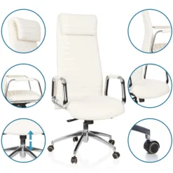 ASPERA 20 - Luxus Chefsessel Cremeweiß