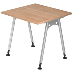 ATOS 8 S | Schreibtisch 80 x 80 höhenverstellbar Nussbaum