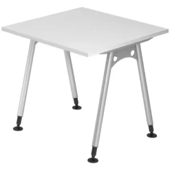 ATOS 8 S | Schreibtisch 80 x 80 höhenverstellbar Weiß
