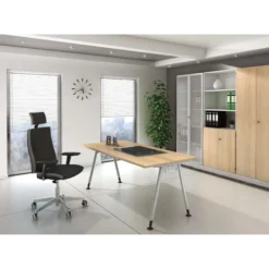 ATOS 19 S | Schreibtisch 180 x 80 höhenverstellbar Nussbaum