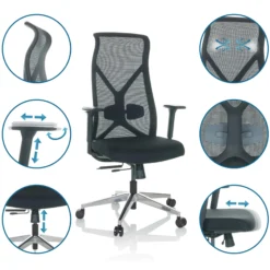 AZURRO B - Profi Bürostuhl Schwarz