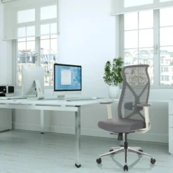 AZURRO WHITE - Profi Bürostuhl Grau
