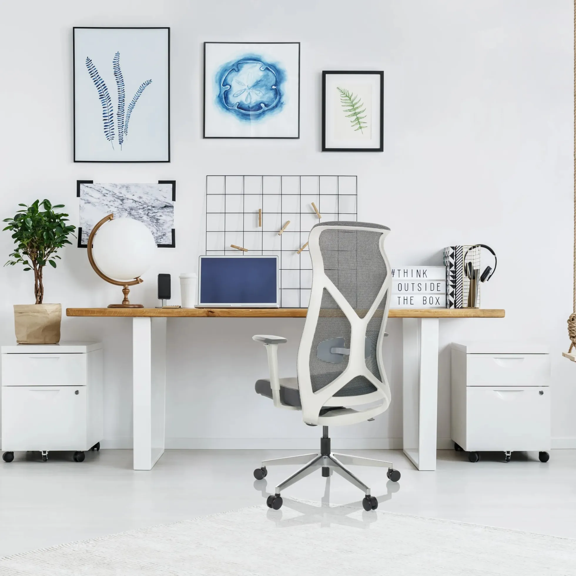 AZURRO WHITE - Profi Bürostuhl Grau