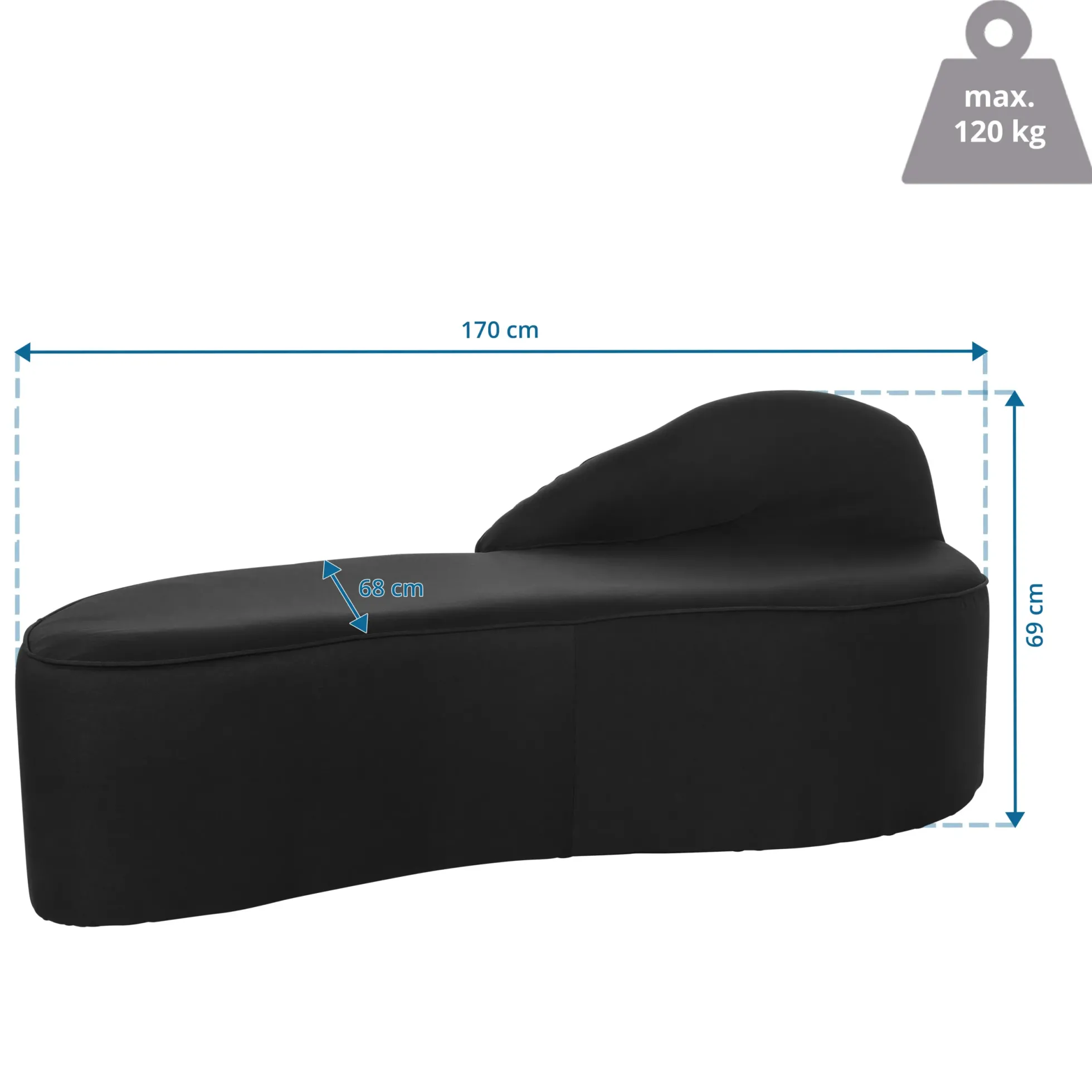 BARACOA - Lounge Sofa Schwarz