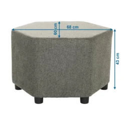 BAREO - Polsterhocker Grau
