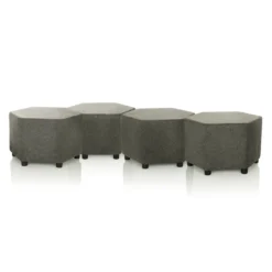 BAREO - Polsterhocker Grau