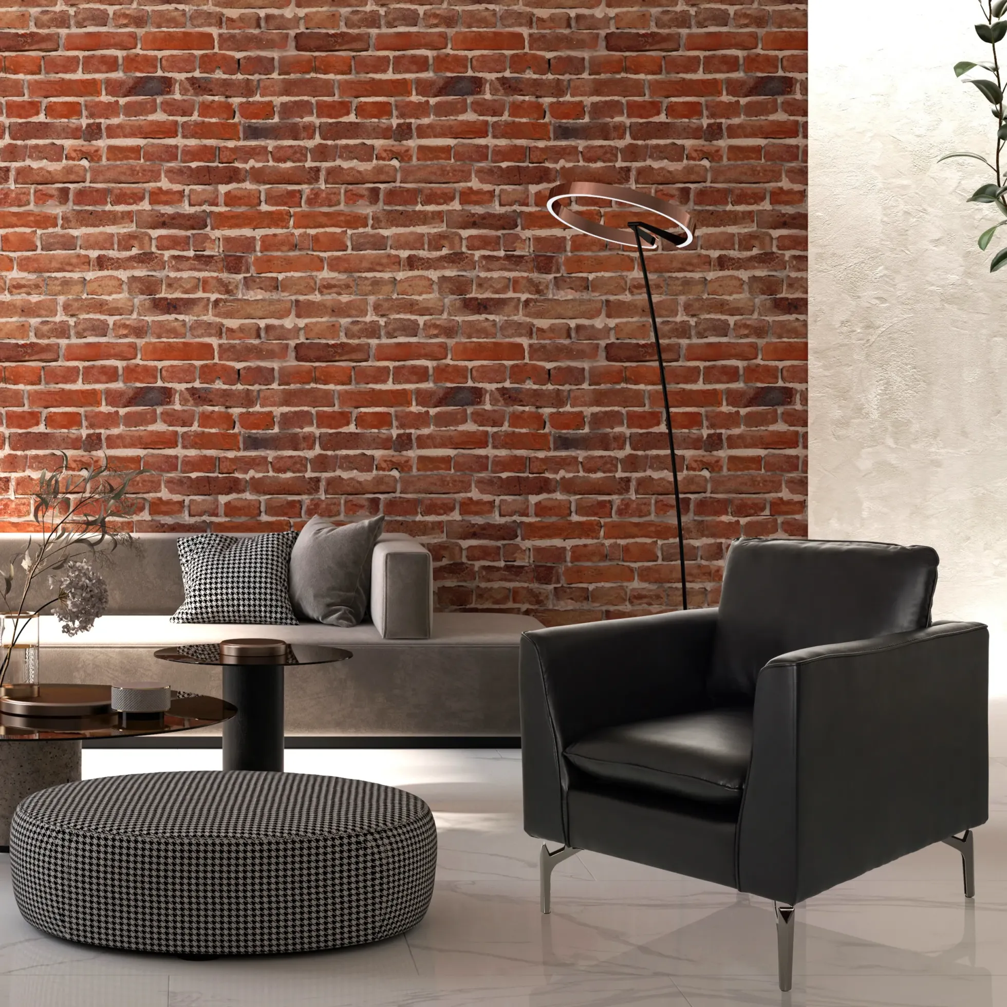 BAVERO | 1-Sitzer | Kunstleder - Loungesessel Schwarz