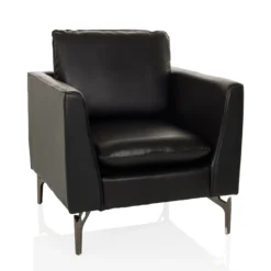 BAVERO | 1-Sitzer | Kunstleder - Loungesessel Schwarz