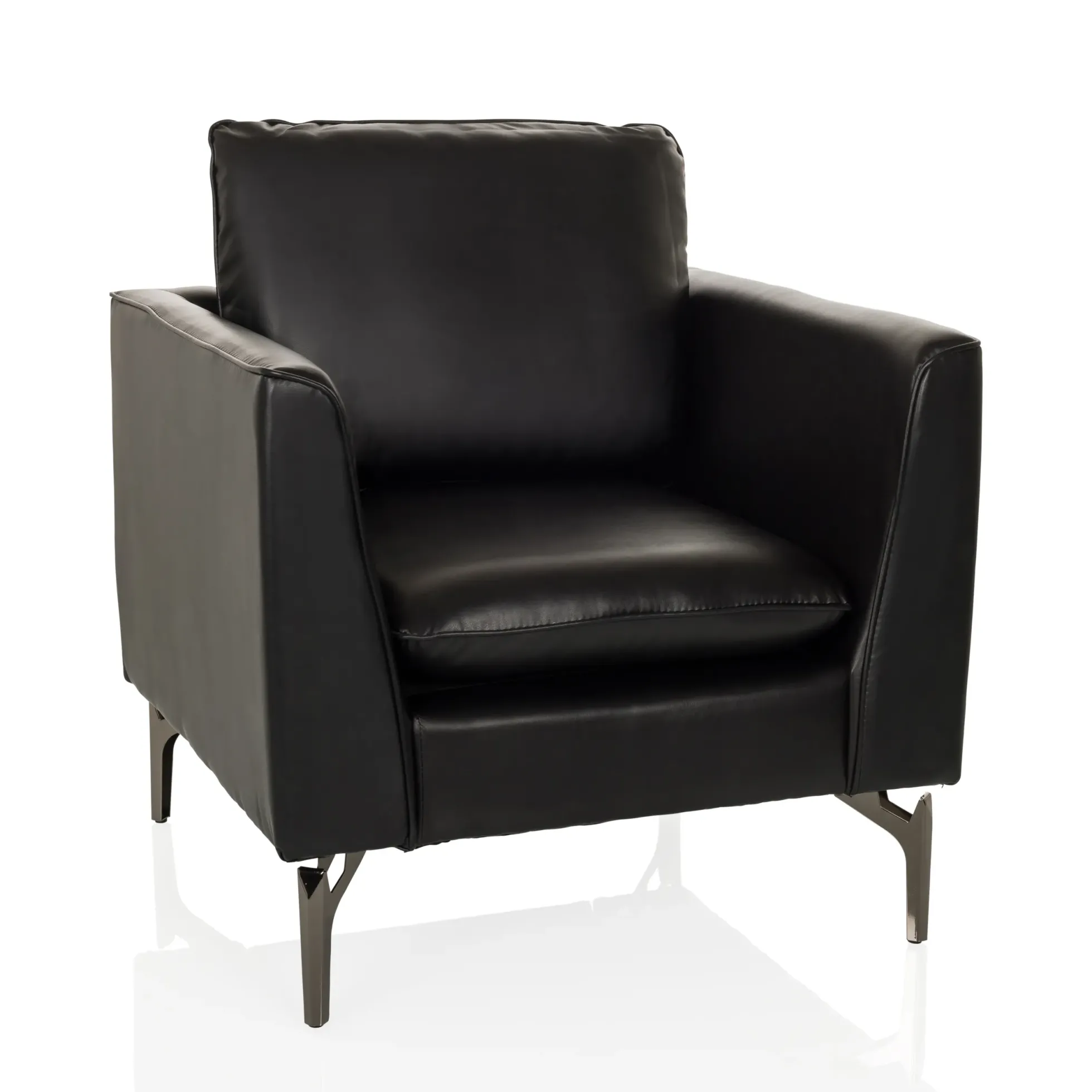BAVERO | 1-Sitzer | Kunstleder - Loungesessel Schwarz