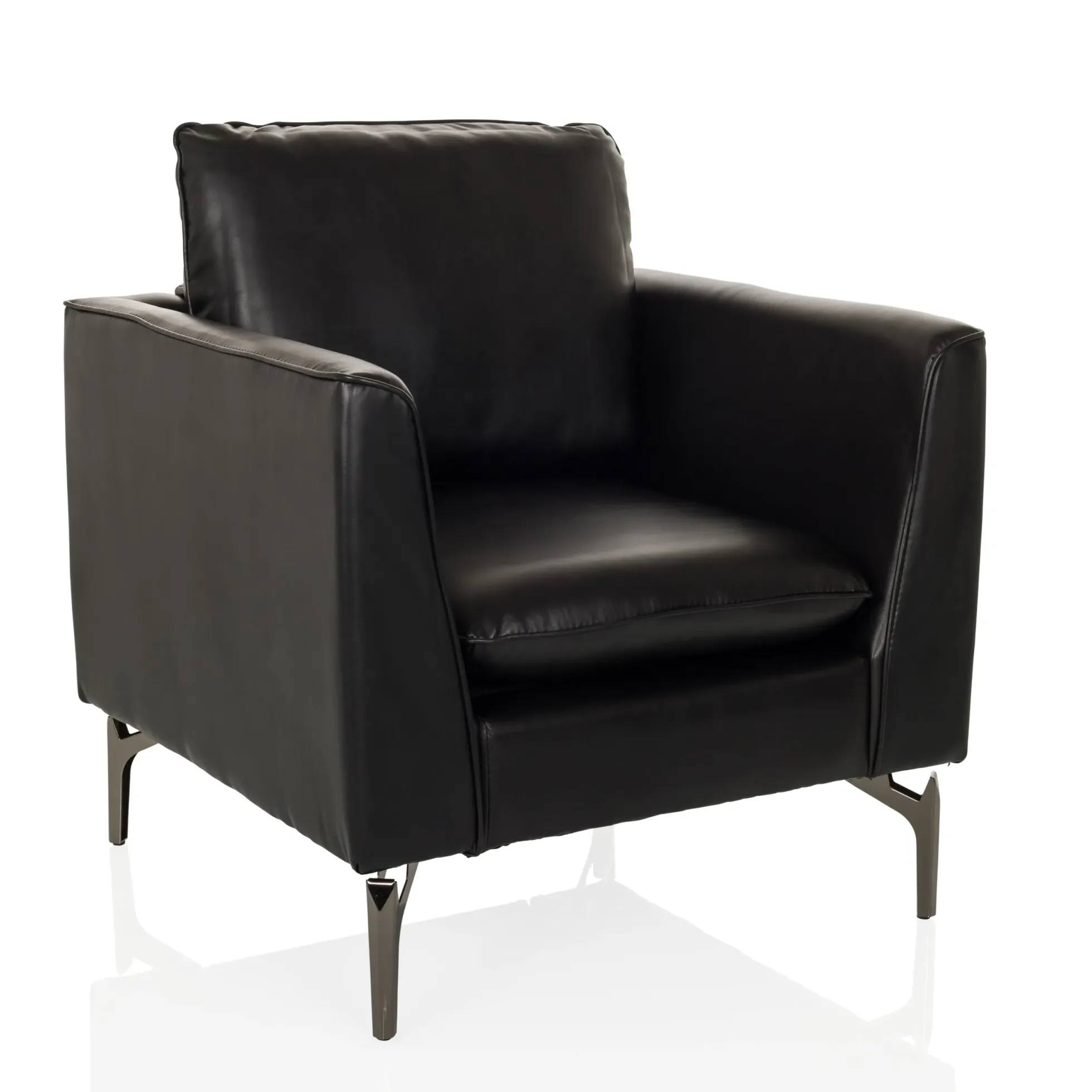 BAVERO | 1-Sitzer | Kunstleder - Loungesessel Schwarz