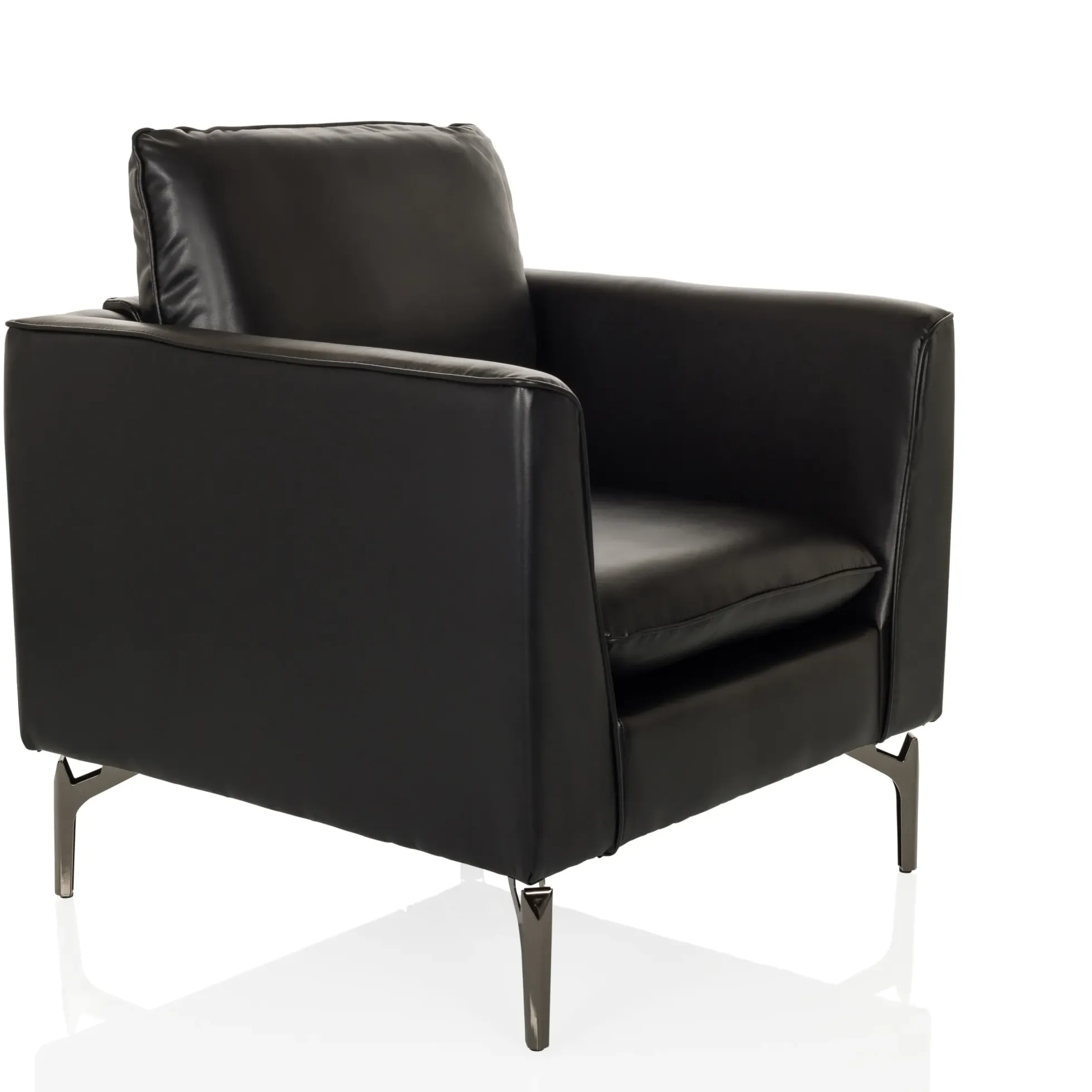 BAVERO | 1-Sitzer | Kunstleder - Loungesessel Schwarz