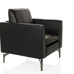 BAVERO | 1-Sitzer | Kunstleder - Loungesessel Schwarz