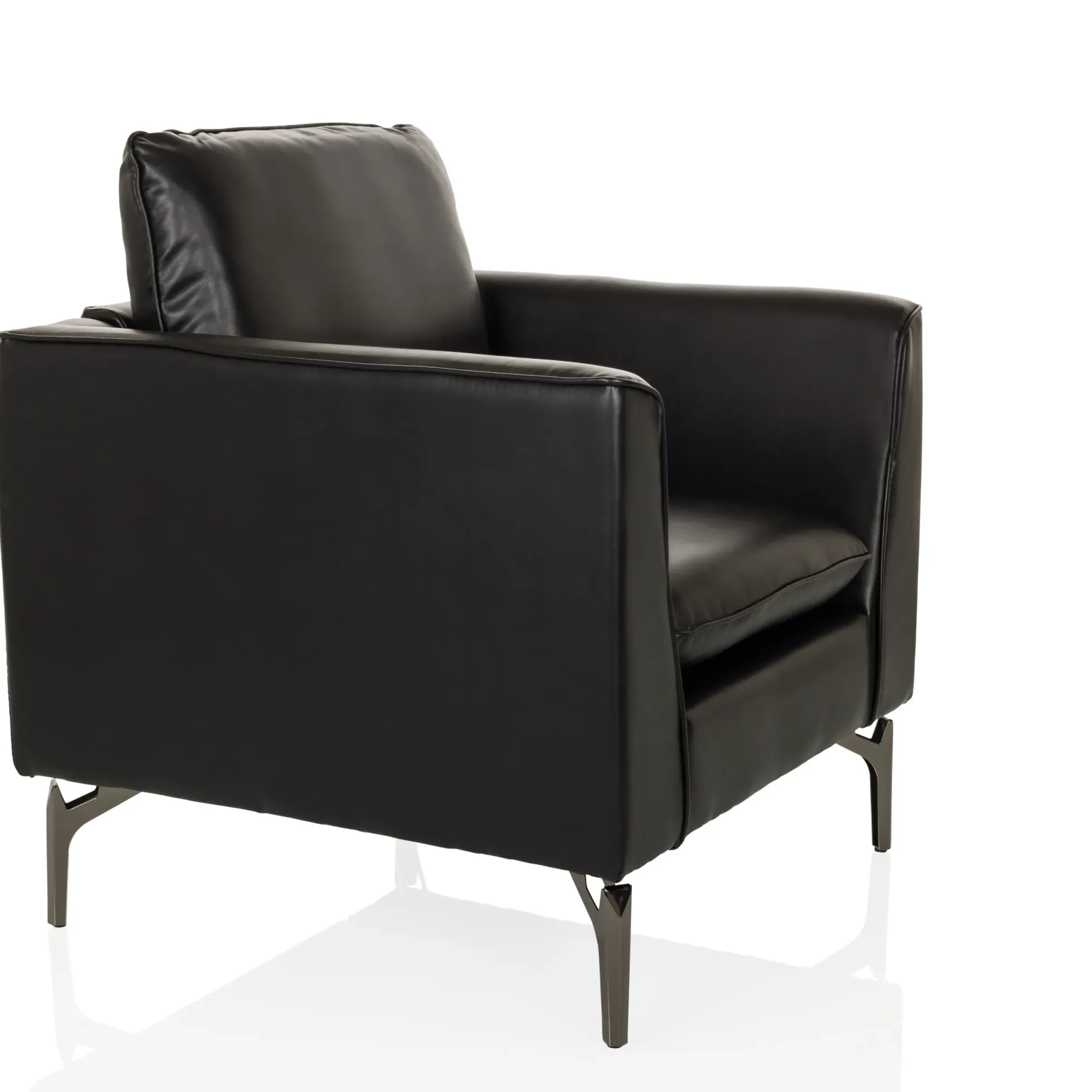 BAVERO | 1-Sitzer | Kunstleder - Loungesessel Schwarz