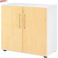 BETA 9 | Schrank mit Türen | 2 OH Weiß/Ahorn