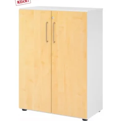 BETA 9 | Schrank mit Türen | 3 OH Weiß/Ahorn