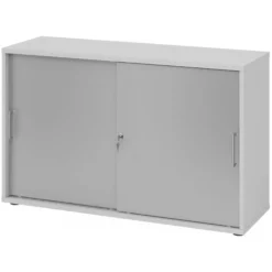 BETA S 1752S | Schiebetürenschrank | 2 OH Metallgriff Grau/Silber