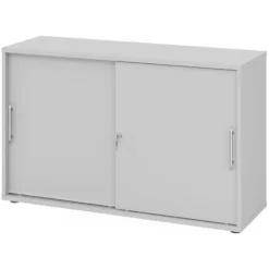 BETA S 1752S | Schiebetürenschrank | 2 OH Relinggriff Kunststoff Grau