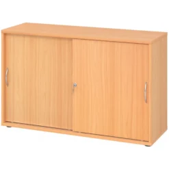 BETA S 1752S | Schiebetürenschrank | 2 OH Bogengriff Metall Buche