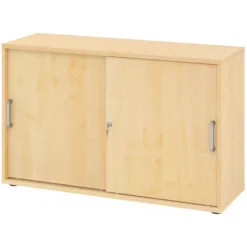 BETA S 1752S | Schiebetürenschrank | 2 OH Chromgriff Metall Ahorn