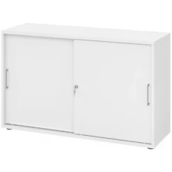 BETA S 1752S | Schiebetürenschrank | 2 OH Metallgriff Weiß/Weiß