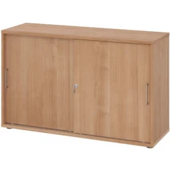 BETA S 1752S | Schiebetürenschrank | 2 OH Metallgriff Nussbaum/Nussbaum