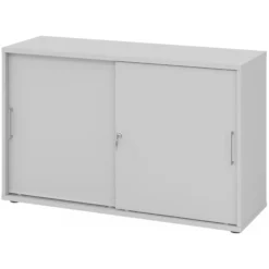 BETA S 1752S | Schiebetürenschrank | 2 OH Metallgriff Grau/Grau